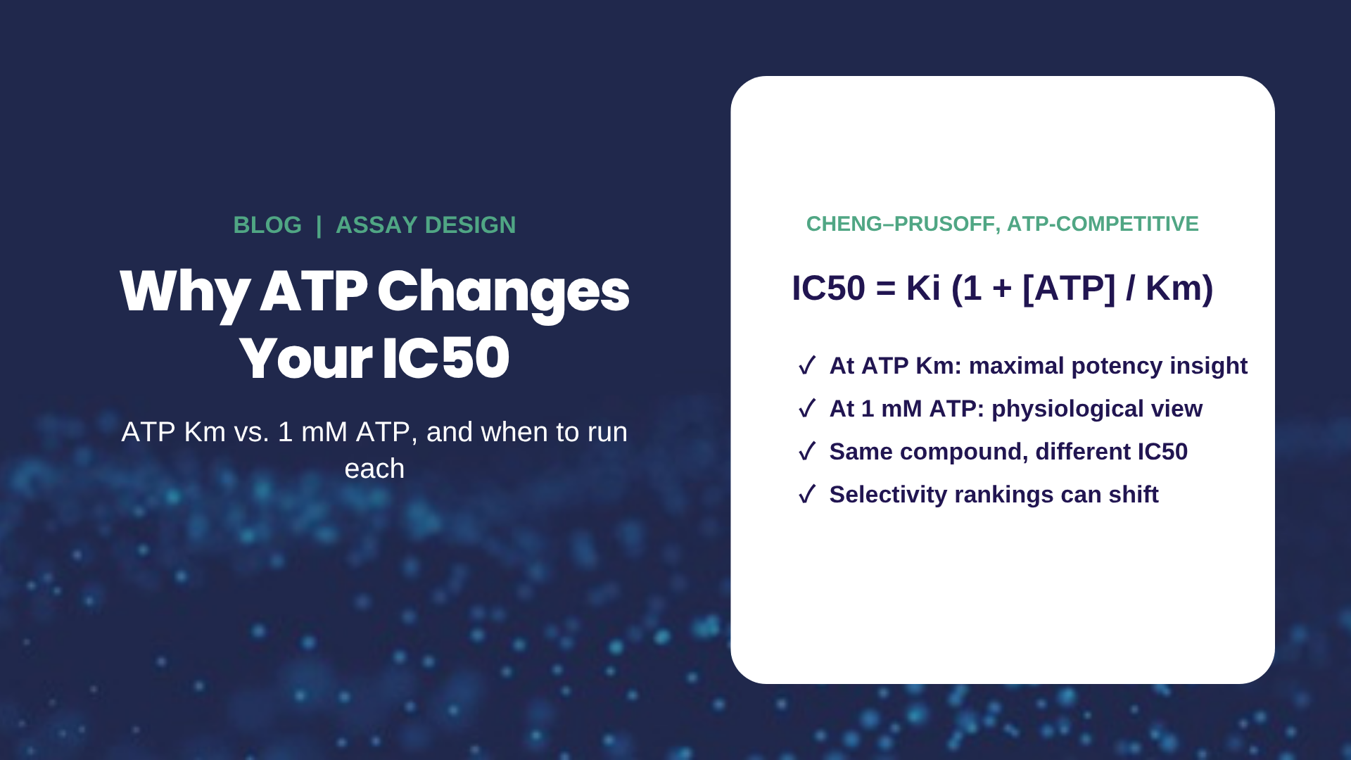 Why ATP concentration changes kinase inhibitor IC50: the Cheng-Prusoff relationship at ATP Km versus 1 mM ATP